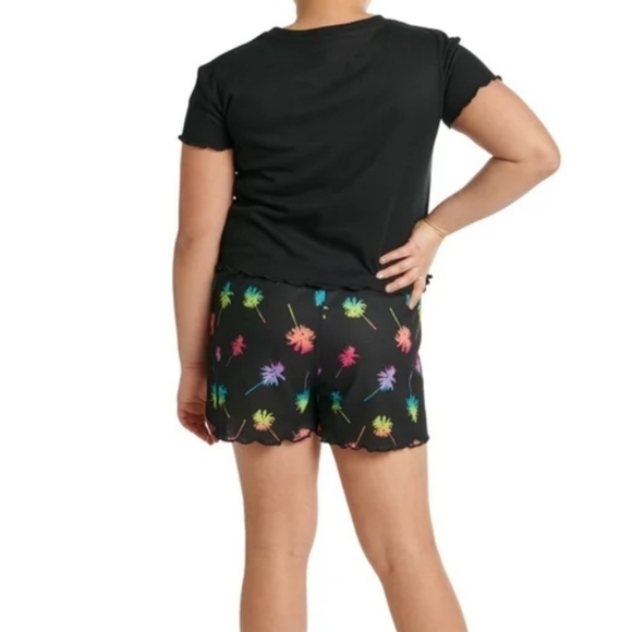 Justice Girls Rib Short Sleeve Tee And Pajama Short, 2-piece Sleep Set - Picture 5 of 5